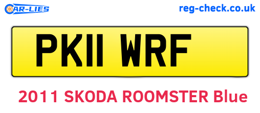 PK11WRF are the vehicle registration plates.