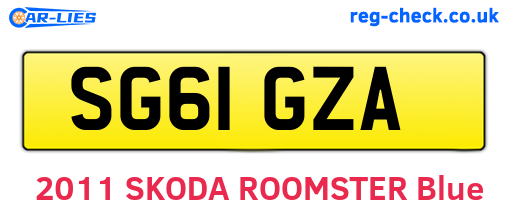 SG61GZA are the vehicle registration plates.
