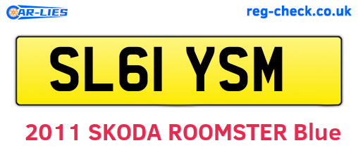 SL61YSM are the vehicle registration plates.