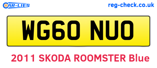 WG60NUO are the vehicle registration plates.