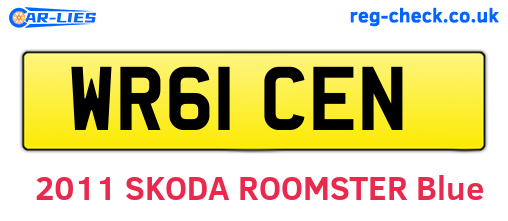 WR61CEN are the vehicle registration plates.