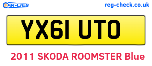 YX61UTO are the vehicle registration plates.
