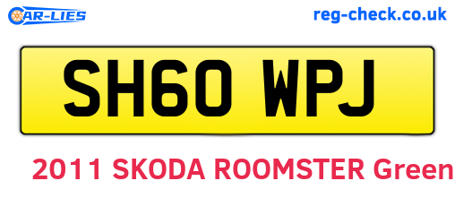 SH60WPJ are the vehicle registration plates.