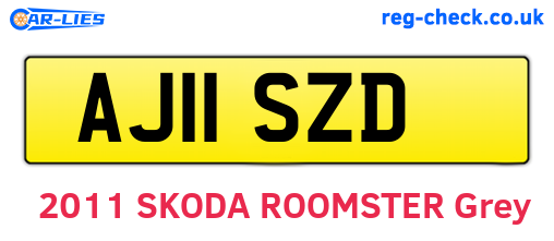 AJ11SZD are the vehicle registration plates.