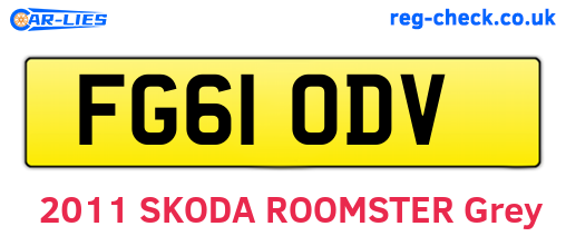 FG61ODV are the vehicle registration plates.