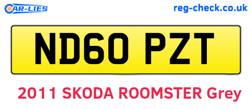 ND60PZT are the vehicle registration plates.