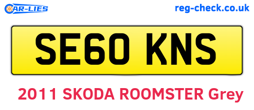 SE60KNS are the vehicle registration plates.