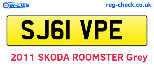 SJ61VPE are the vehicle registration plates.