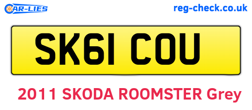 SK61COU are the vehicle registration plates.