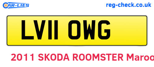 LV11OWG are the vehicle registration plates.