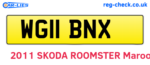 WG11BNX are the vehicle registration plates.