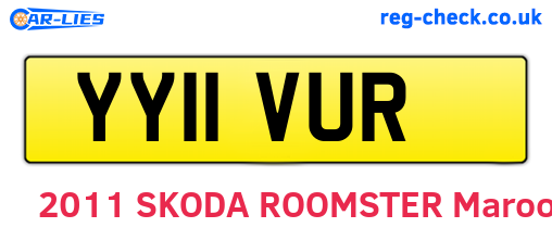 YY11VUR are the vehicle registration plates.
