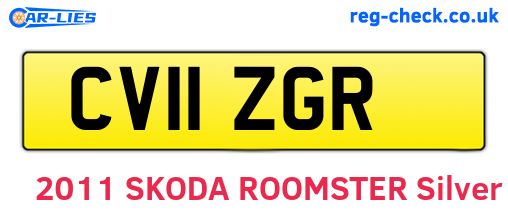 CV11ZGR are the vehicle registration plates.