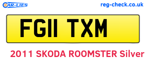 FG11TXM are the vehicle registration plates.