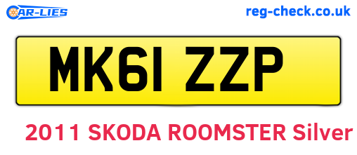 MK61ZZP are the vehicle registration plates.