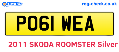 PO61WEA are the vehicle registration plates.