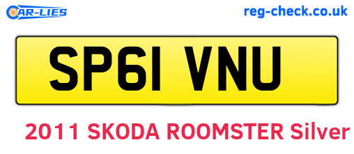 SP61VNU are the vehicle registration plates.