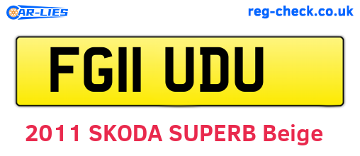 FG11UDU are the vehicle registration plates.