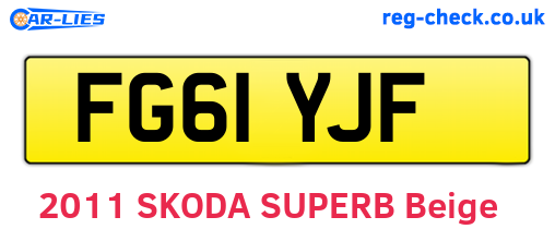 FG61YJF are the vehicle registration plates.