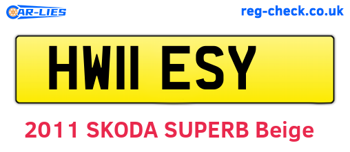 HW11ESY are the vehicle registration plates.
