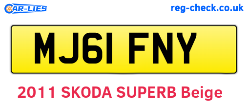 MJ61FNY are the vehicle registration plates.
