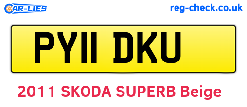 PY11DKU are the vehicle registration plates.