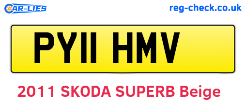 PY11HMV are the vehicle registration plates.
