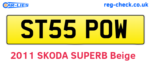 ST55POW are the vehicle registration plates.