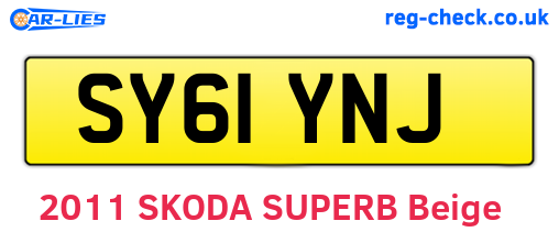 SY61YNJ are the vehicle registration plates.