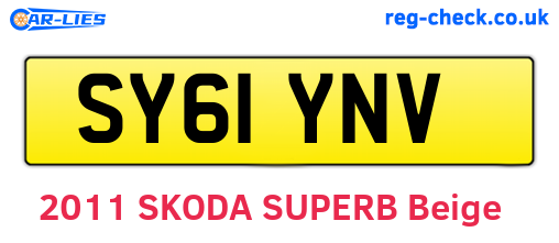 SY61YNV are the vehicle registration plates.