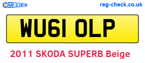 WU61OLP are the vehicle registration plates.