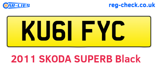 KU61FYC are the vehicle registration plates.