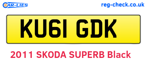 KU61GDK are the vehicle registration plates.
