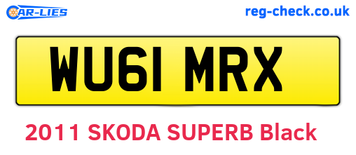 WU61MRX are the vehicle registration plates.
