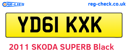 YD61KXK are the vehicle registration plates.