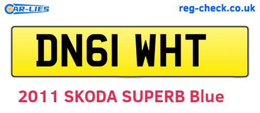 DN61WHT are the vehicle registration plates.