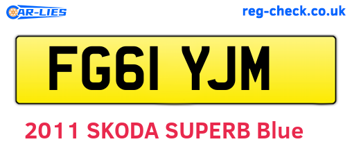 FG61YJM are the vehicle registration plates.