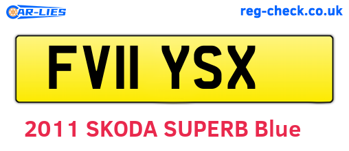 FV11YSX are the vehicle registration plates.