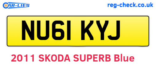 NU61KYJ are the vehicle registration plates.