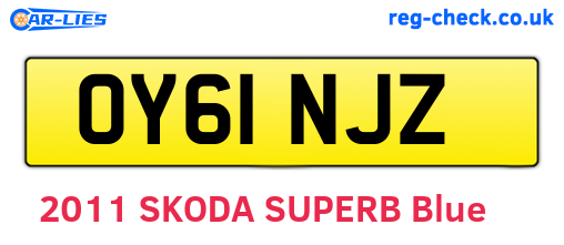 OY61NJZ are the vehicle registration plates.