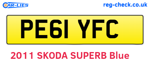PE61YFC are the vehicle registration plates.