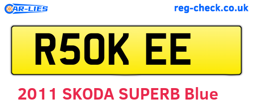 R50KEE are the vehicle registration plates.
