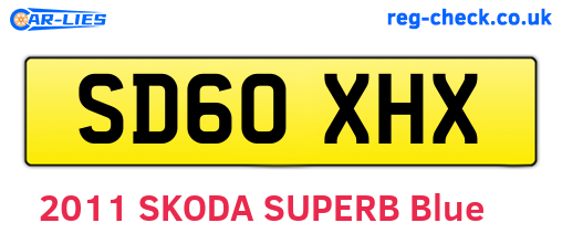 SD60XHX are the vehicle registration plates.