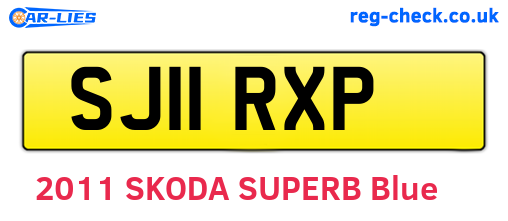 SJ11RXP are the vehicle registration plates.