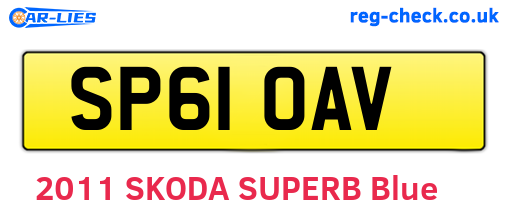 SP61OAV are the vehicle registration plates.