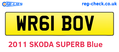 WR61BOV are the vehicle registration plates.
