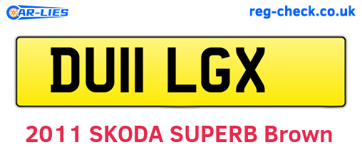 DU11LGX are the vehicle registration plates.