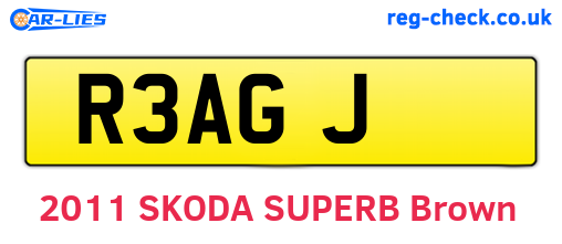 R3AGJ are the vehicle registration plates.