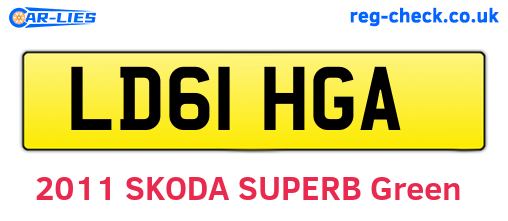 LD61HGA are the vehicle registration plates.