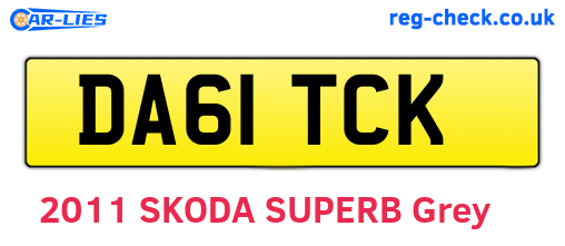 DA61TCK are the vehicle registration plates.
